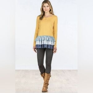 NWT Matilda Jane Weekend Vibe Teired Ruffle Top Size M